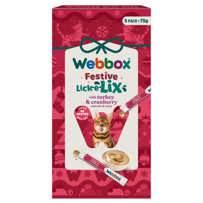 Webbox Christmas Lick-e-Lix Cat Treats – Turkey & Cranberry