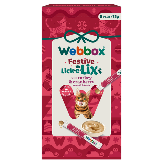 Webbox Christmas Lick-e-Lix Cat Treats – Turkey & Cranberry