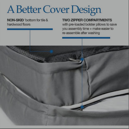 PetFusion Ultimate Solid 2.5 Inch Memory Foam Pet Bed - FREE SHIPPING - RRP £59.99 - Grey