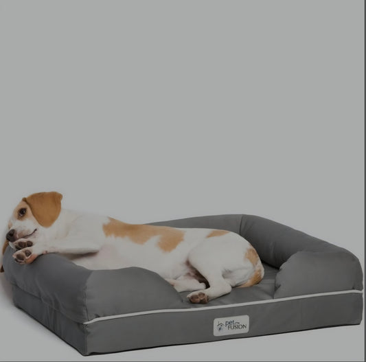 PetFusion Ultimate Solid 2.5 Inch Memory Foam Pet Bed - FREE SHIPPING - RRP £59.99 - Grey
