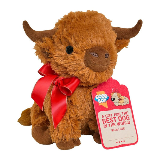 Good Boy Christmas Highland Cow Plush - small & large