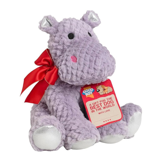 Good Boy Christmas Soft Hippo 10" Plush Dog Toy